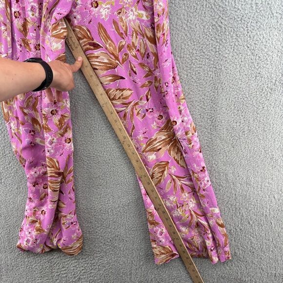 Lulus Pants Women's Purple Floral Wide Leg Lined High Waisted Size Small - Picture 8 of 14